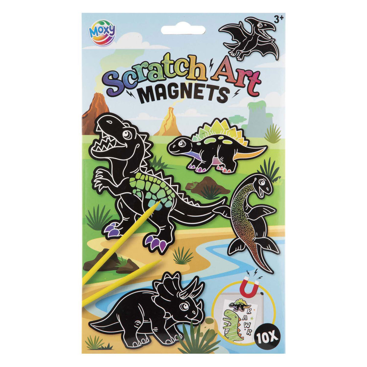 Les aimants à gratter du groupe d'artisanat créatif fabriquent des dinosaures