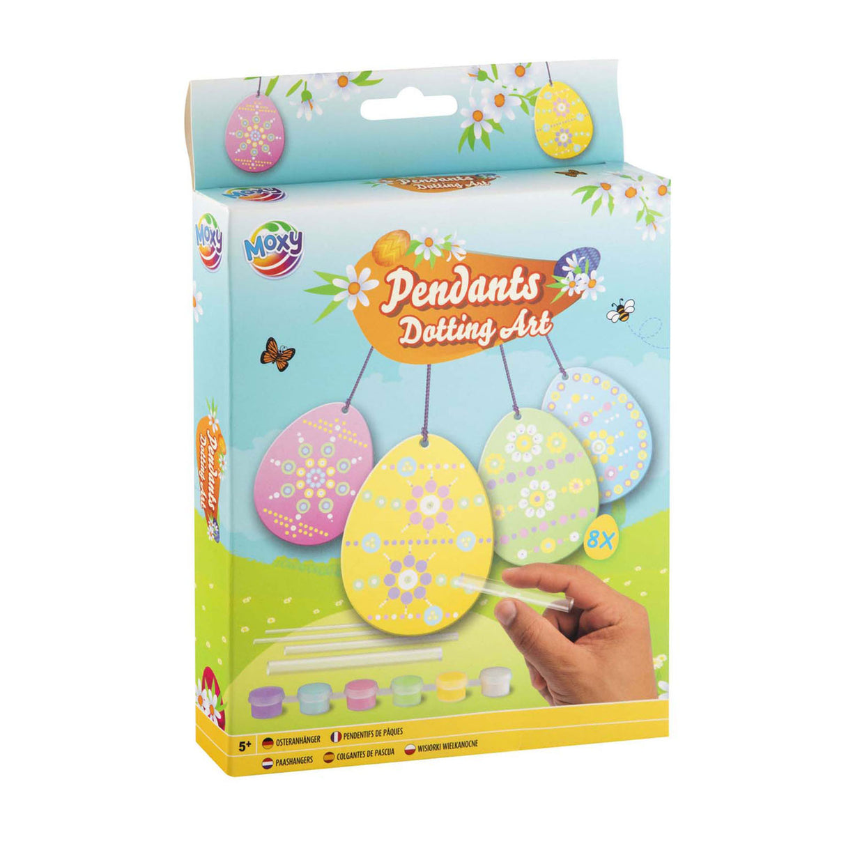 Groupe d'artisanat créatif oeufs de Pâques points art