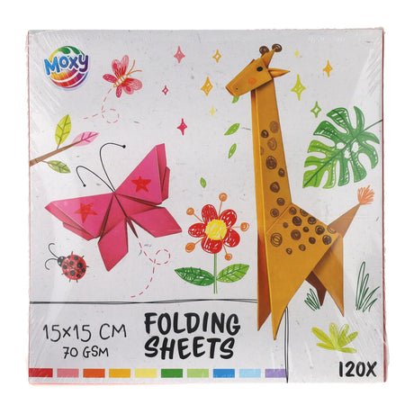 Groupe d'artisanat créatif feuilles pliantes 15x15cm, 120 feuilles 10 couleurs