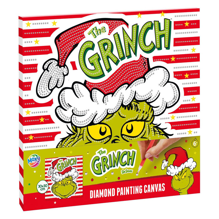 Toile de peinture diamant de groupe d'artisanat créatif le grinch - 30x30cm