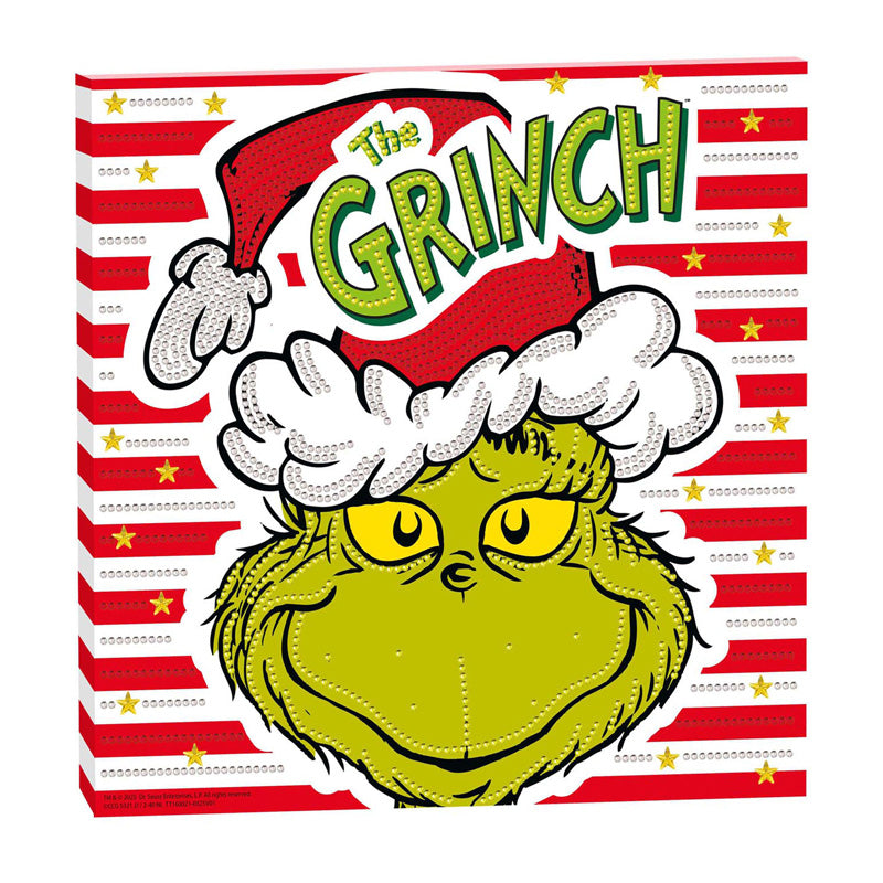 Toile de peinture diamant de groupe d'artisanat créatif le grinch - 30x30cm