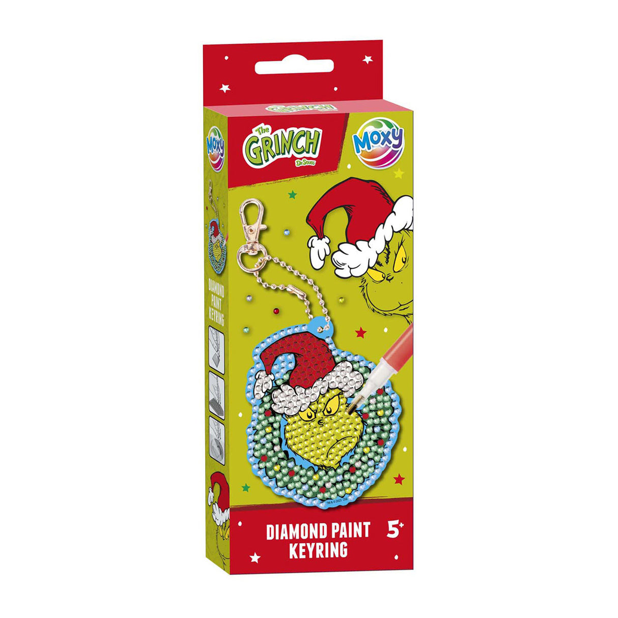 Porte-clés de peinture diamant de groupe d'artisanat créatif, le grinch