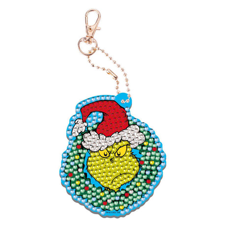 Porte-clés de peinture diamant de groupe d'artisanat créatif, le grinch