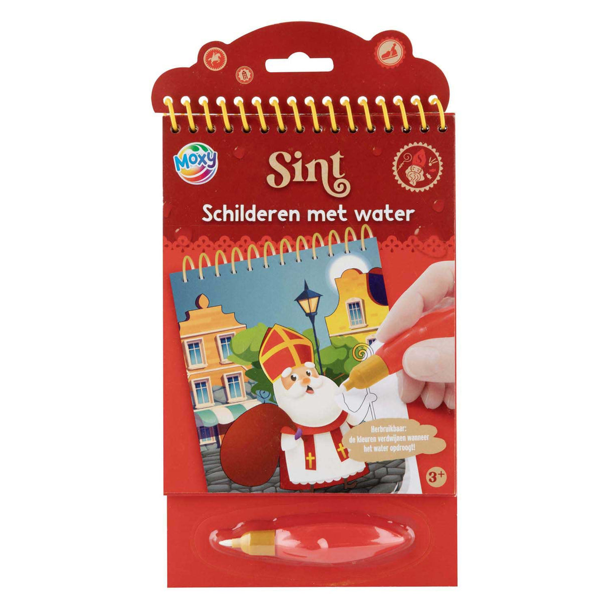 Groupe d'artisanat créatif peignant Sinterklaas avec de l'eau