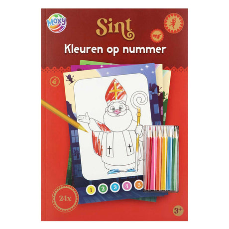 Groupe d'artisanat créatif Sinterklaas couleur par numéro avec 6 crayons