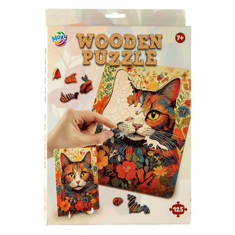 Moxy puzzle en bois chat formes uniques, 130 pièces