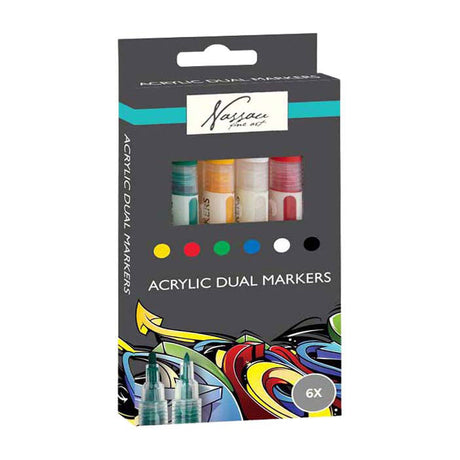 Nassau marqueurs acryliques doubles 6 pièces