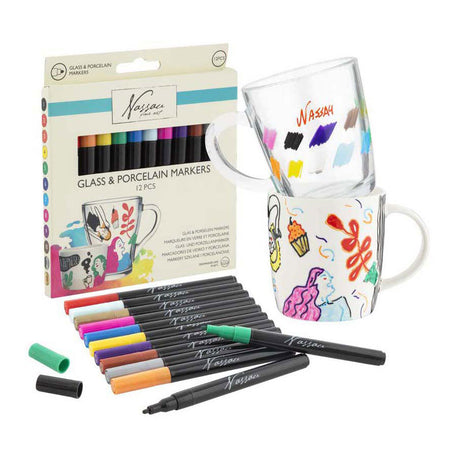 Creative craft group marqueurs pour porcelaine et verre Nassau - 12 pcs.