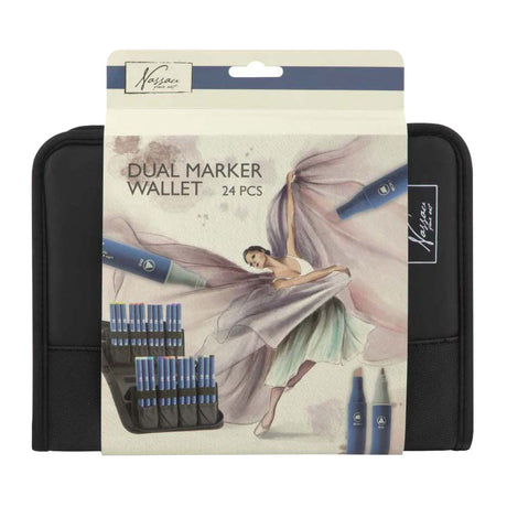 Creative craft group nassau markeretui met 24 ronde dual markers