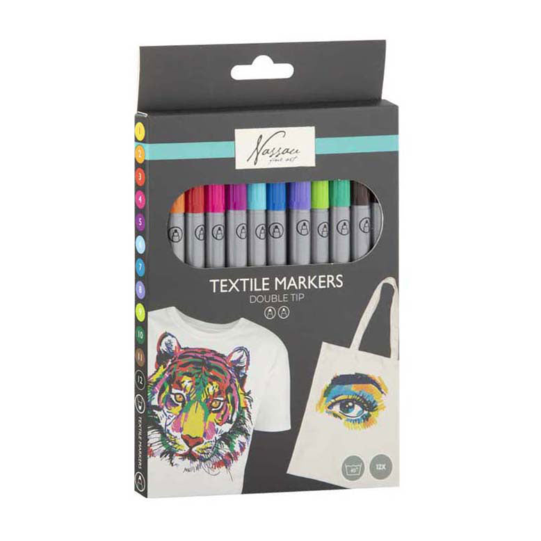 Creative craft group nassau textile marqueurs doubles - 12 pcs.