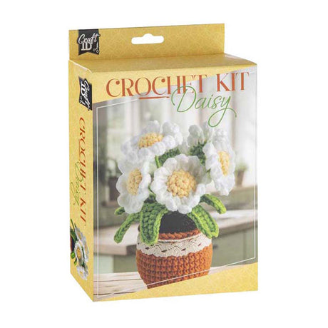 Kit de crochet de groupe d'artisanat créatif marguerite - incl. aiguille et fil