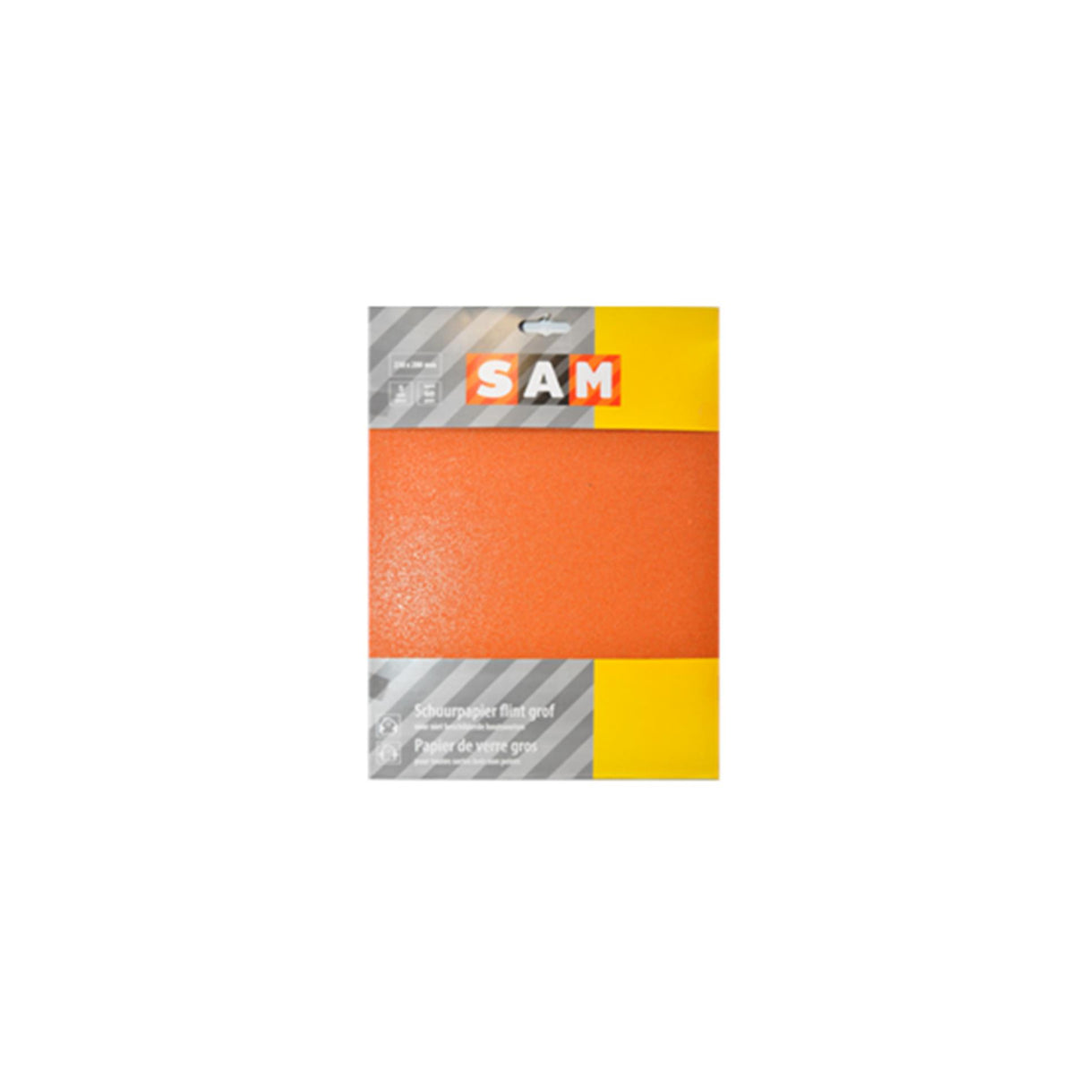 Sam papier de verre professionnel sec moyen grossier 3 feuilles.