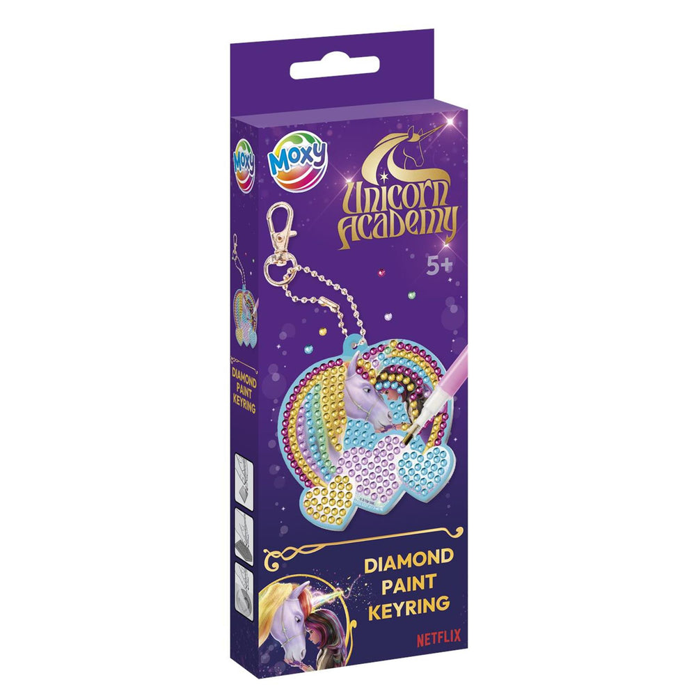 Porte-clés peinture diamant Moxy Unicorn Academy - 20,5x7,5 cm