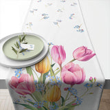 Ambiente chemin de table bouquet de tulipes 40x150cm