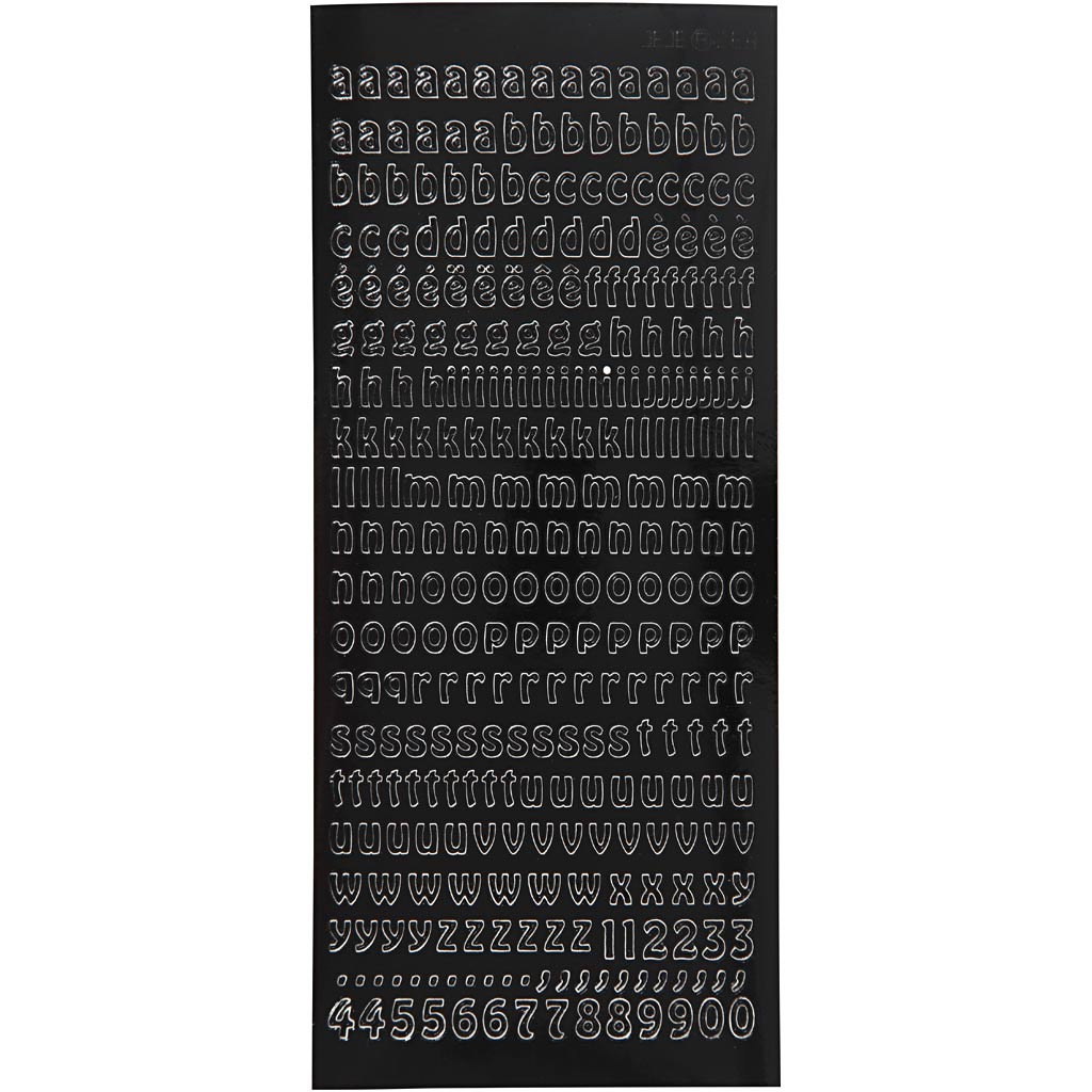 Creativ Company Stickers Small Letters Small Black, 1 Feuille