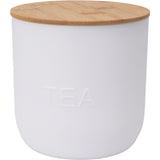 Excellent récipient de rangement en plastique pour articles ménagers avec couvercle en bambou