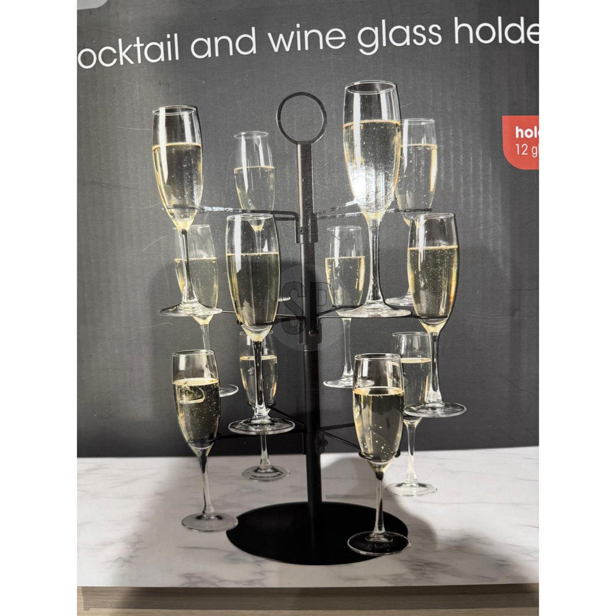 Etagere de style maison pour verres à vin cocktail 3 couches