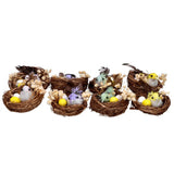 Nids d'oiseaux 2 en boîte 4 couleurs assorties Pâques | 6 pièces