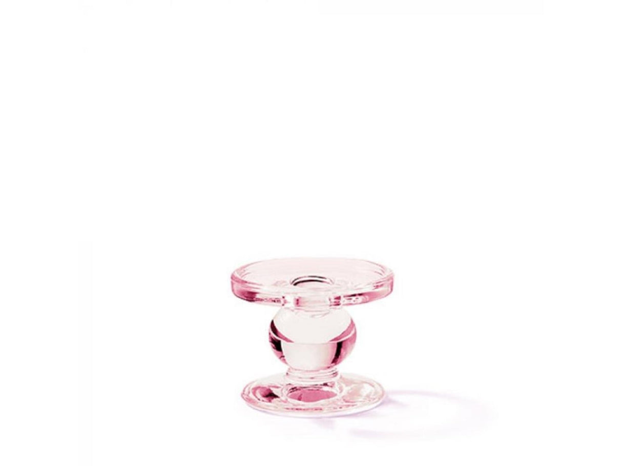 Bougeoir Ambiente verre rose ø9xh7cm
