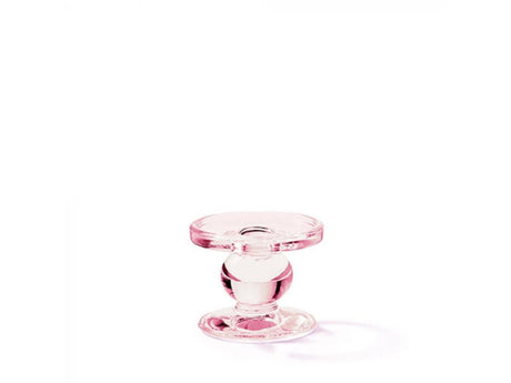 Bougeoir Ambiente verre rose ø9xh7cm