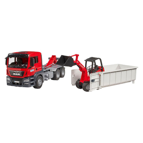 Bruder, voiture miniature du camion Man TGS avec conteneur, rouge