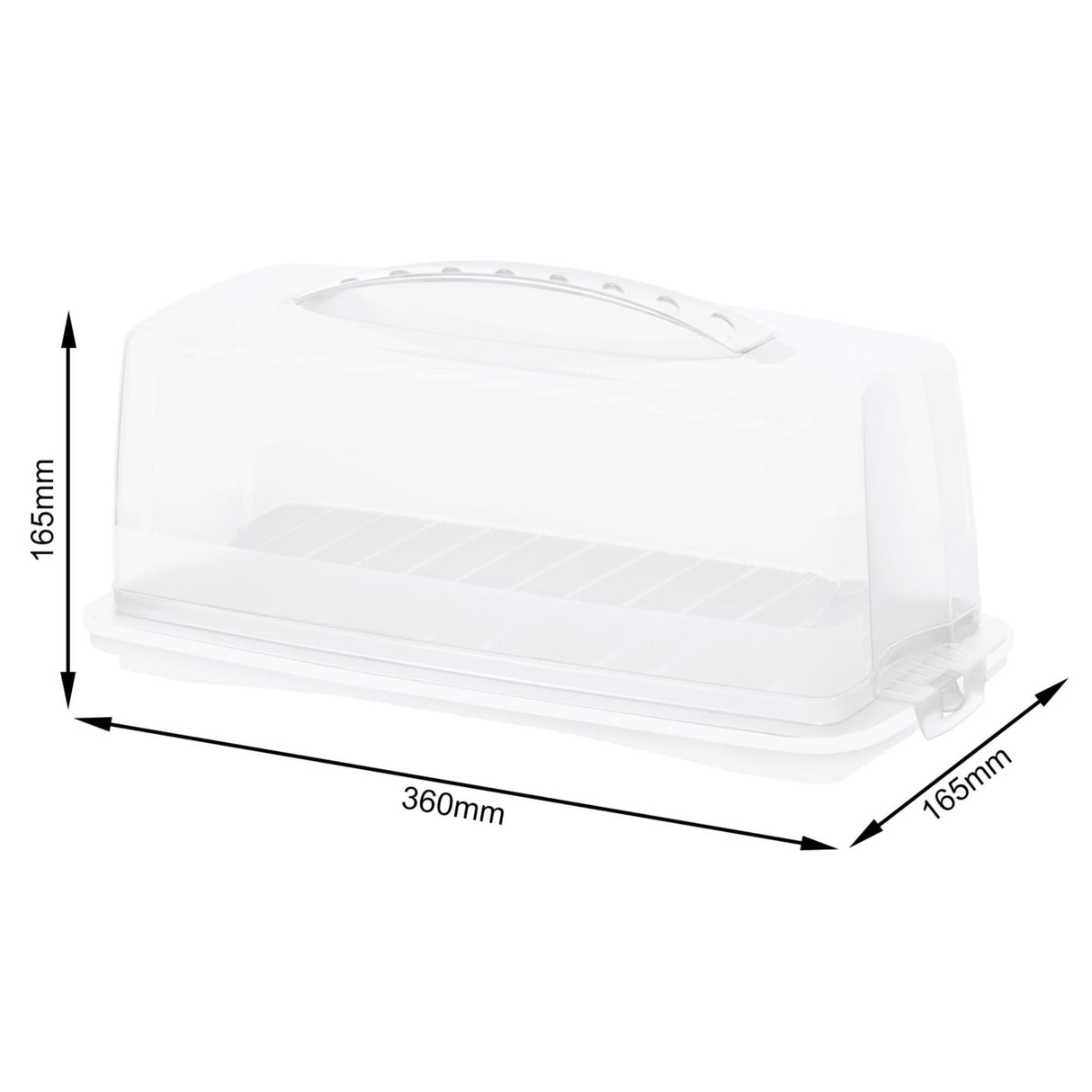 Rotho boîte à gâteaux frais rectangle 36x16,5x16,5 cm blanc transparent
