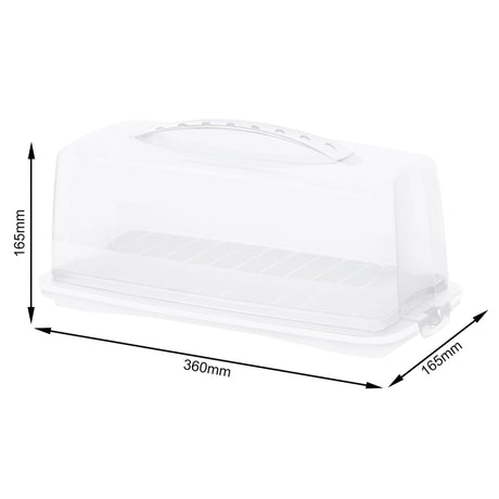 Rotho boîte à gâteaux frais rectangle 36x16,5x16,5 cm blanc transparent