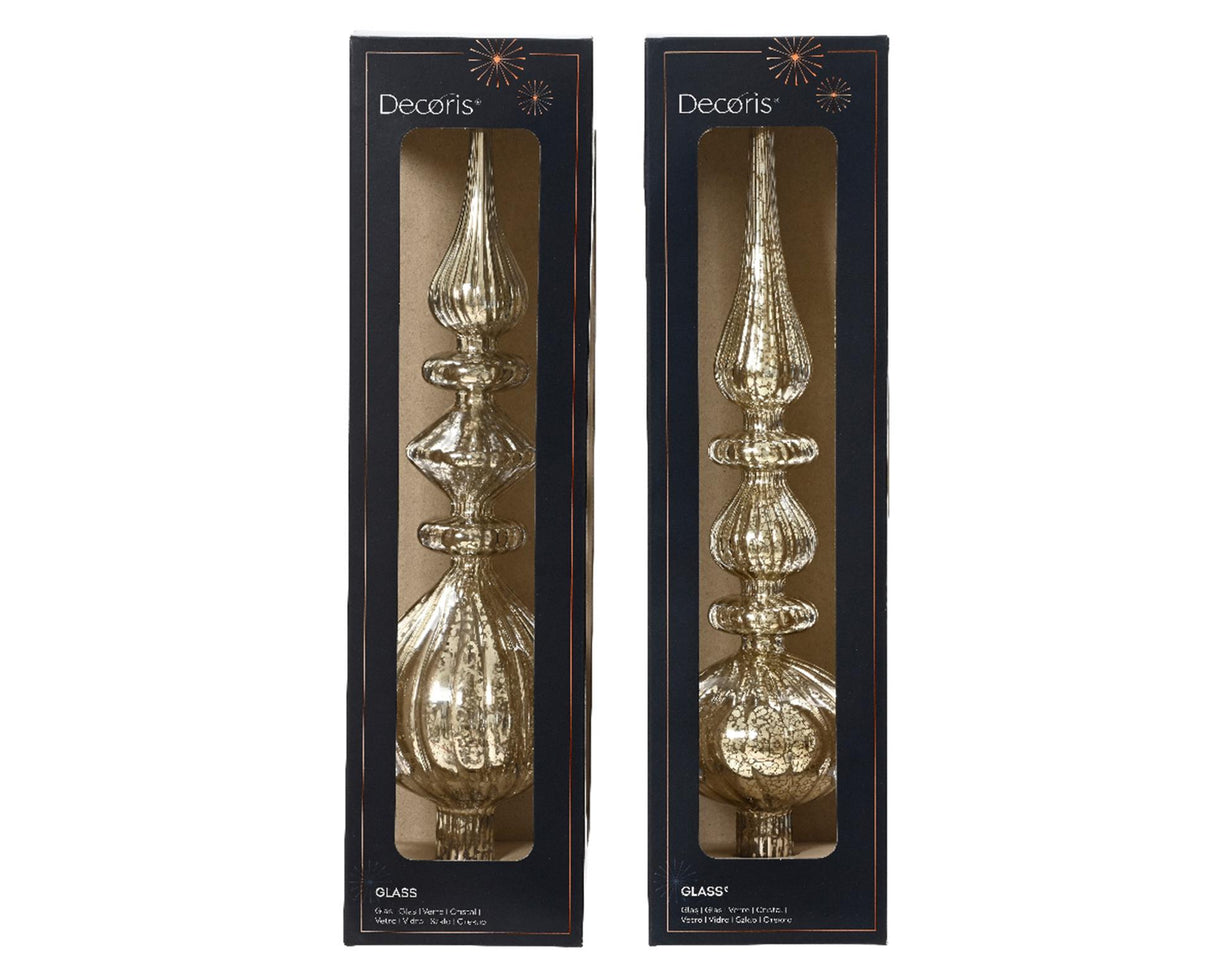 Decoris pic verre antique argent h35cm