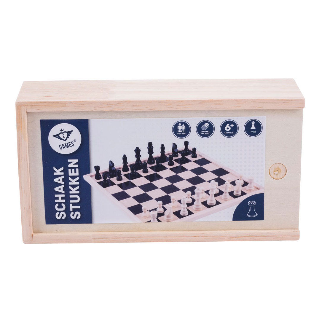 Pièces d'échecs Longfield dans une boîte royale 77 mm