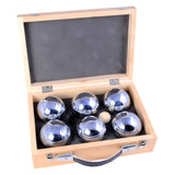 Jeu de boules en métal Engelhart - 6 boules dans une boîte en bois - set de luxe - pétanque - boules - boules en métal - convient à tout terrain de boules - longfield