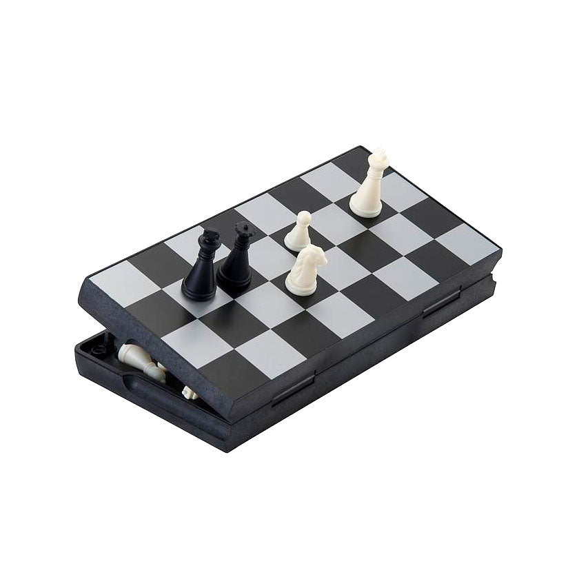 Longfield Games Chess Set Travel Game 16x16 CM Collapsible Black