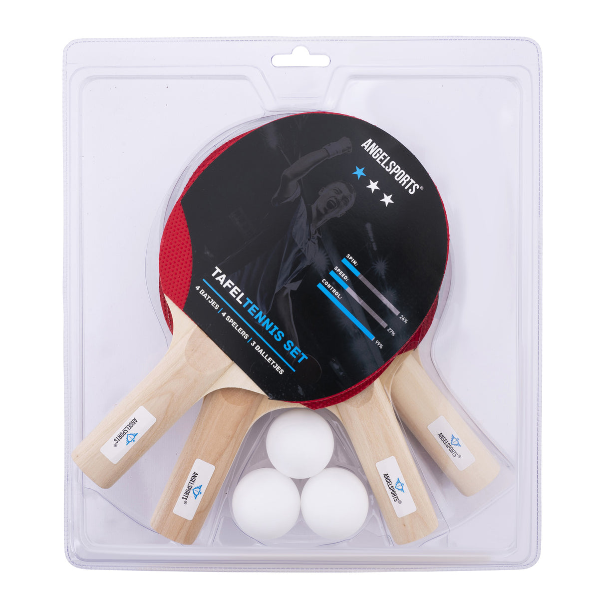 Set de tennis de table Engelhart 1 étoile, 7 pièces.