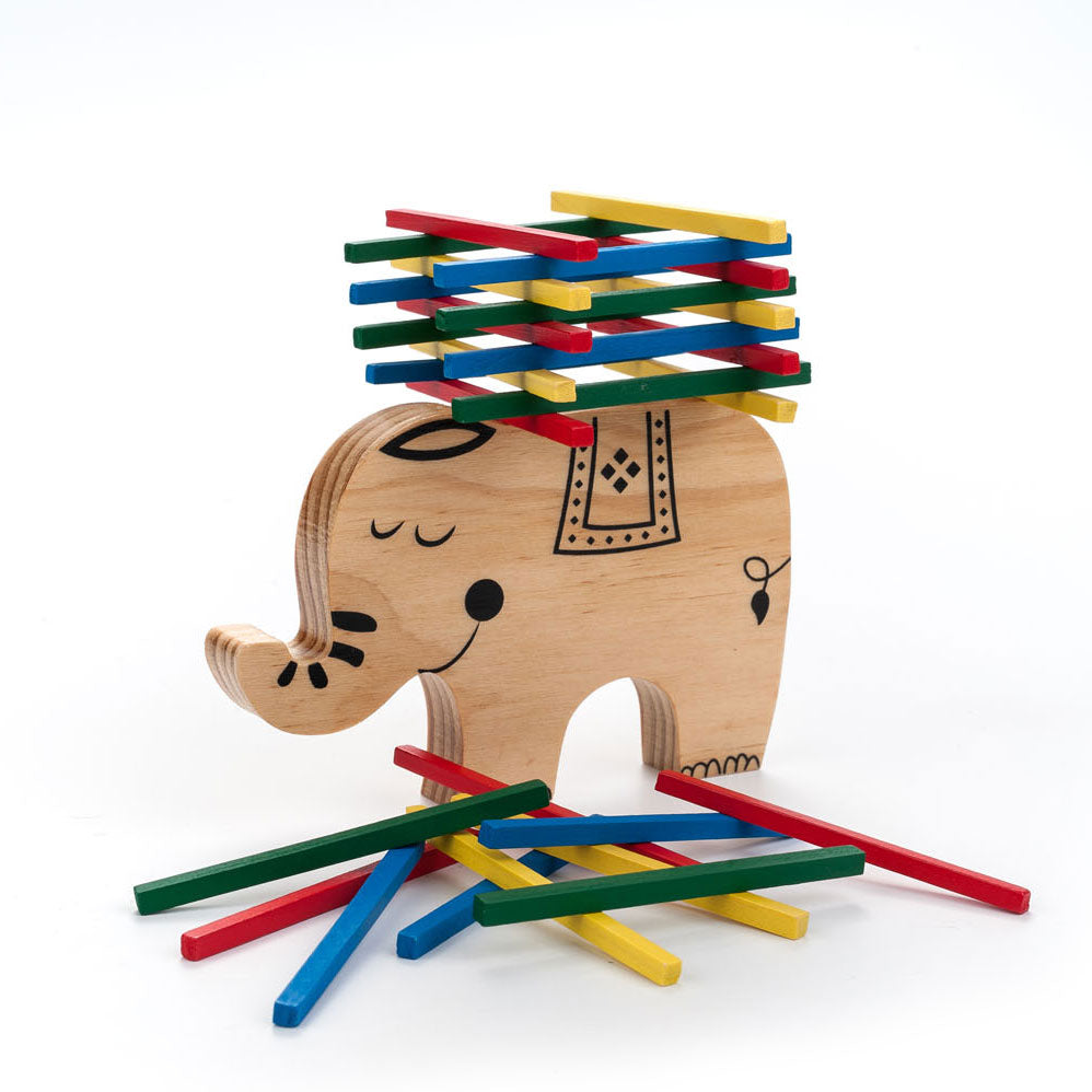 Wooden balance game elephant