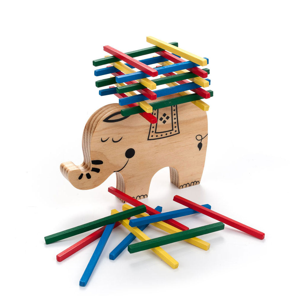 Wooden balance game elephant