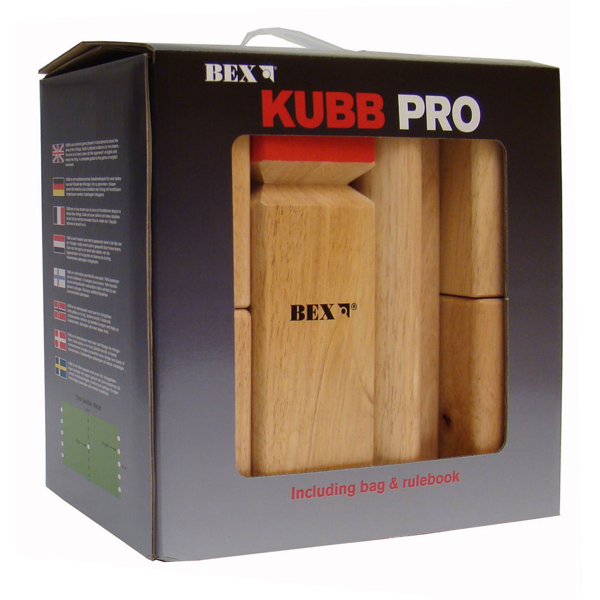 Kubb Pro Rubberhout con Red King