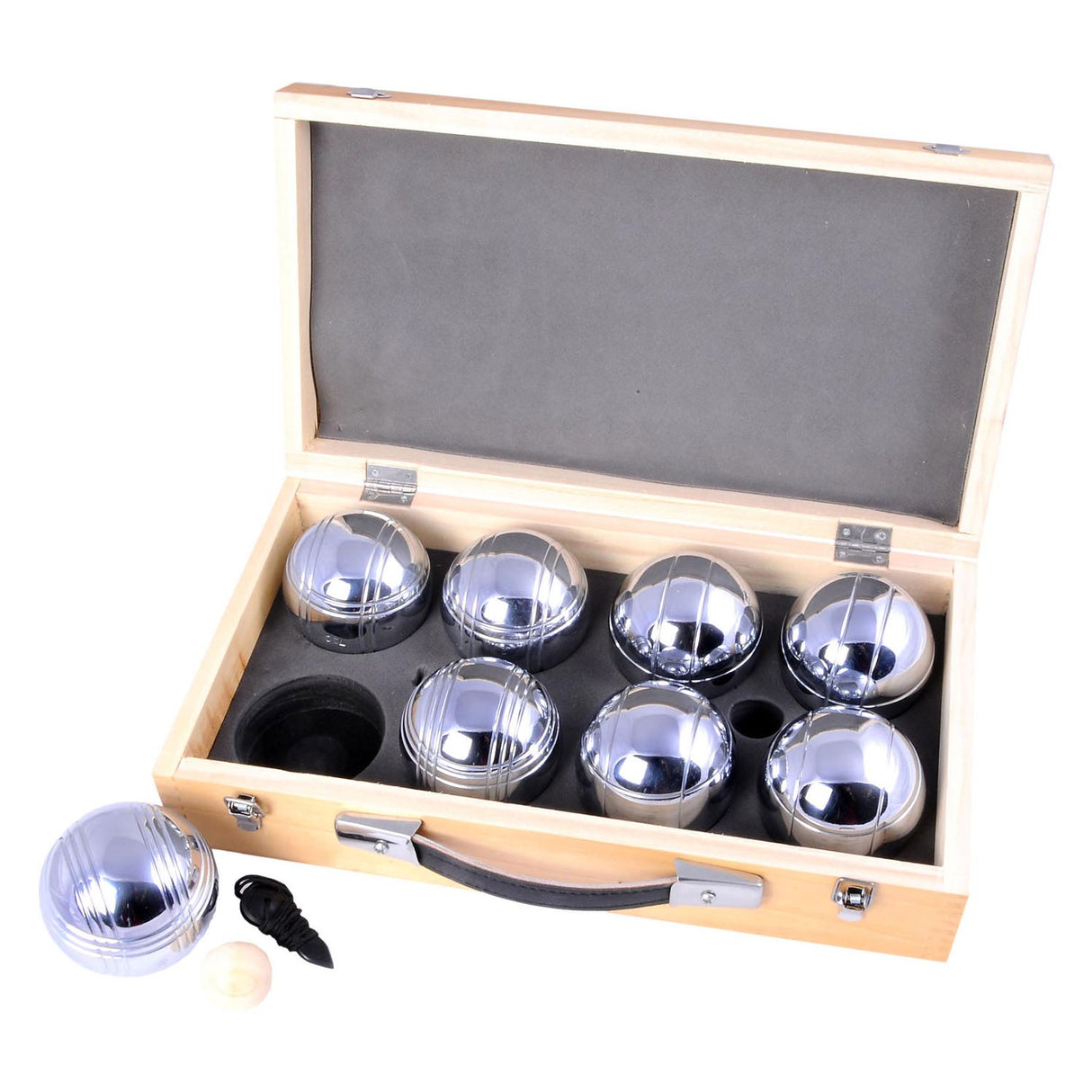 Jeu de boules in luxe koffer, 8 ballen