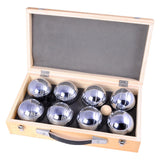 Jeu de boules en métal Engelhart - 8 boules dans une boîte en bois - set de luxe - pétanque - boules - boules en métal - convient à tout terrain de boules - longfield
