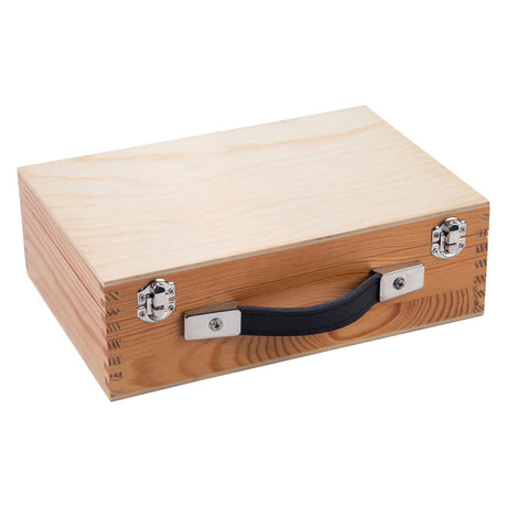 Jeu de boules en métal Engelhart - 6 boules dans une boîte en bois - gris noir - set de luxe - pétanque - boules - boules en métal - convient à tout terrain de boules - longfield