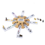 Ensemble d'accessoires de train mexicain domino Engelhart - 8 trains en métal - gare en bois - bloc de score -