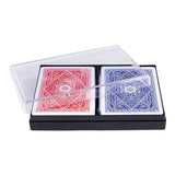Cartes à jouer Longfield 100% plastique, 2 jeux dans une boîte en plastique poker bridge
