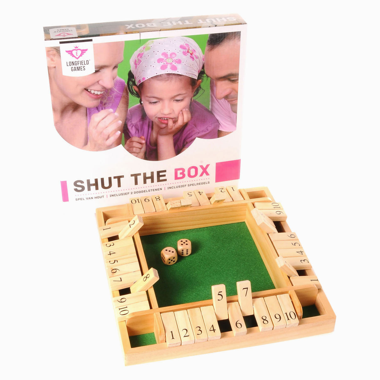 Zamknij Box Houten Dice Game, 4 graczy