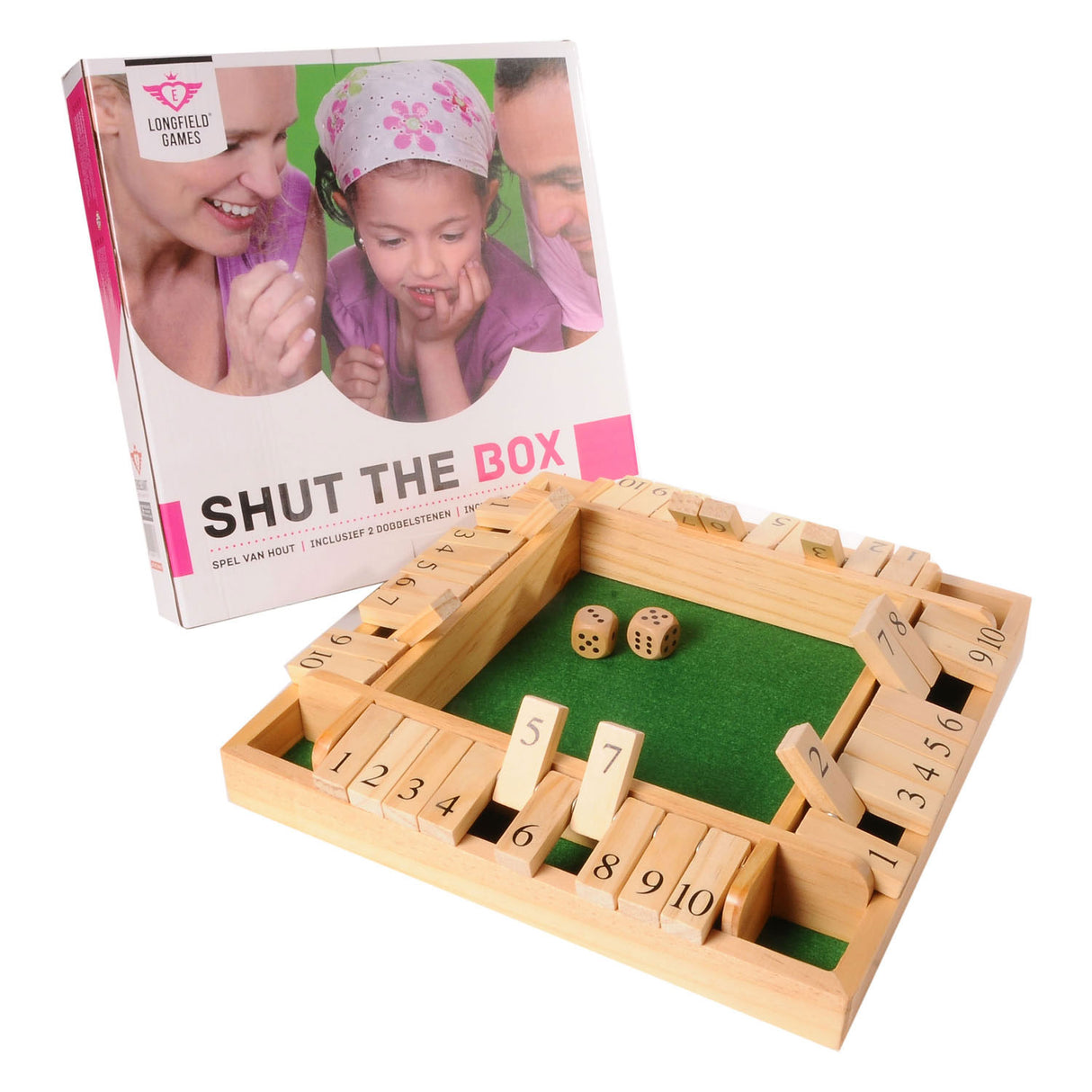 Zamknij Box Houten Dice Game, 4 graczy