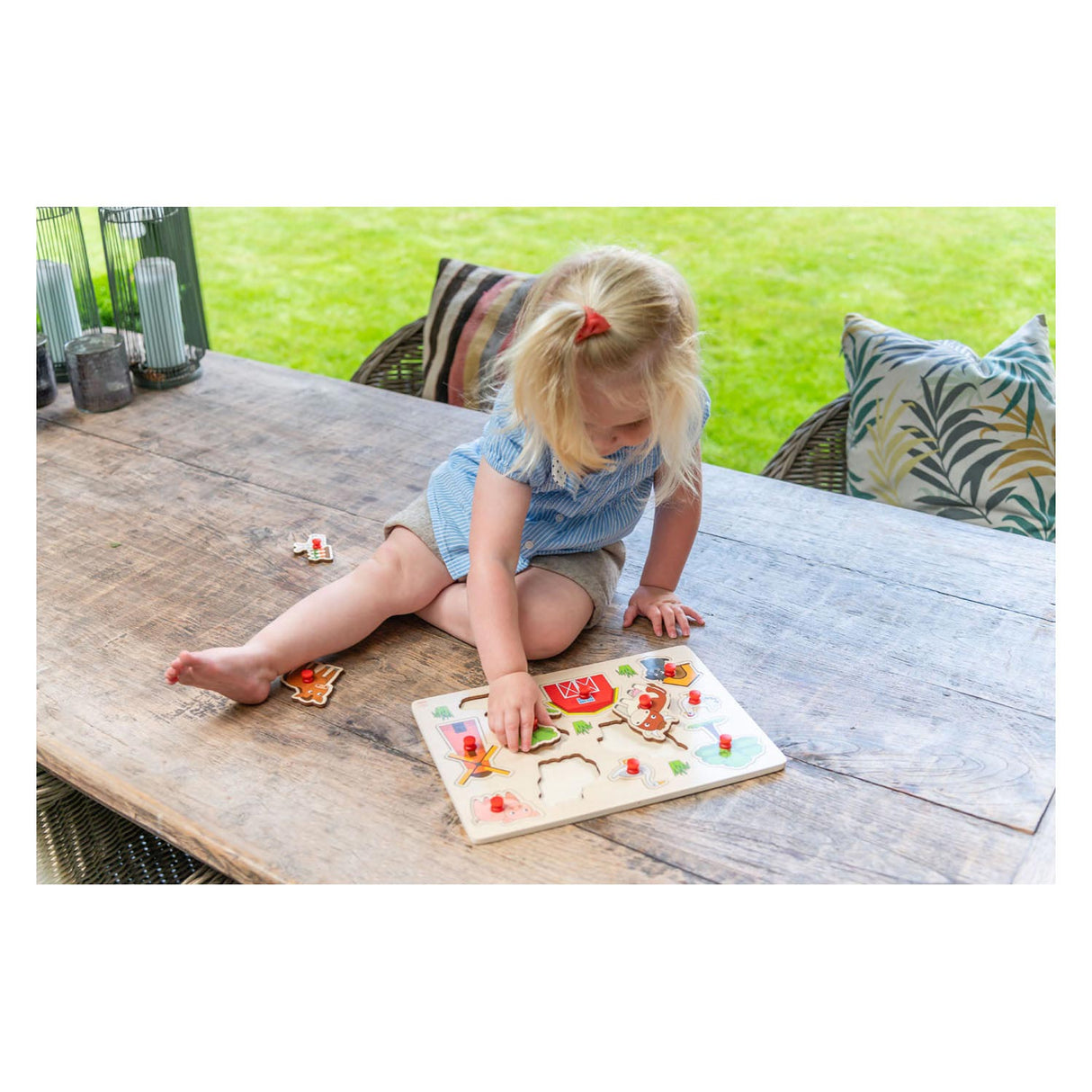 Engelhart puzzle de boutons en bois ferme 30x23cm