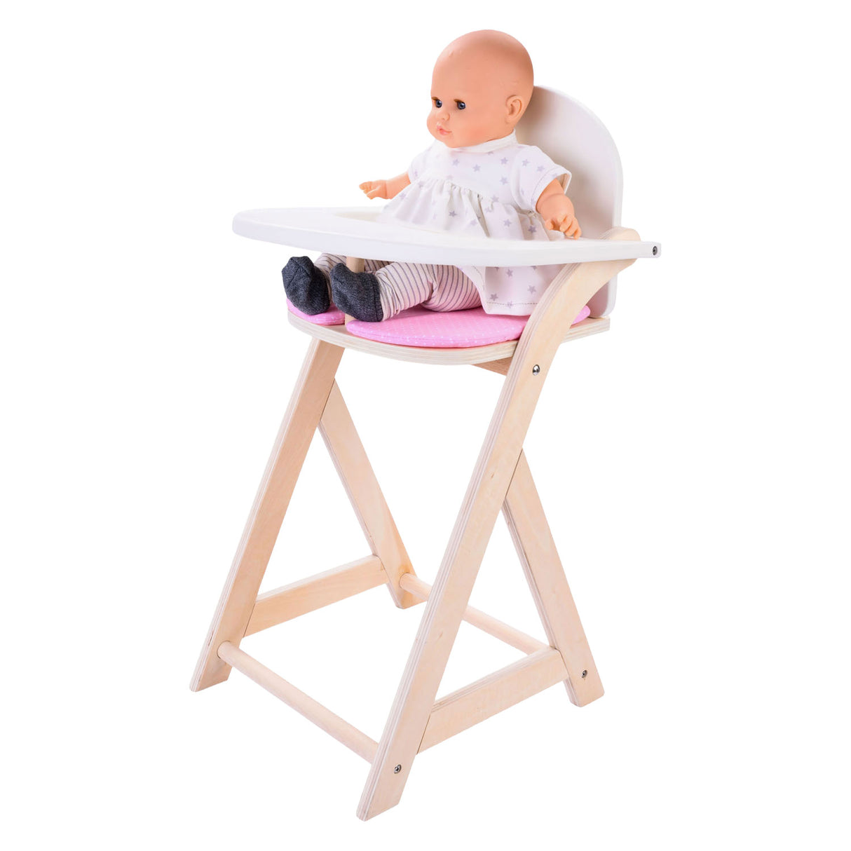 Chaise de poupée rose blanc
