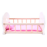 Berceau à bascule pour lit de poupée Longfield, rose blanc