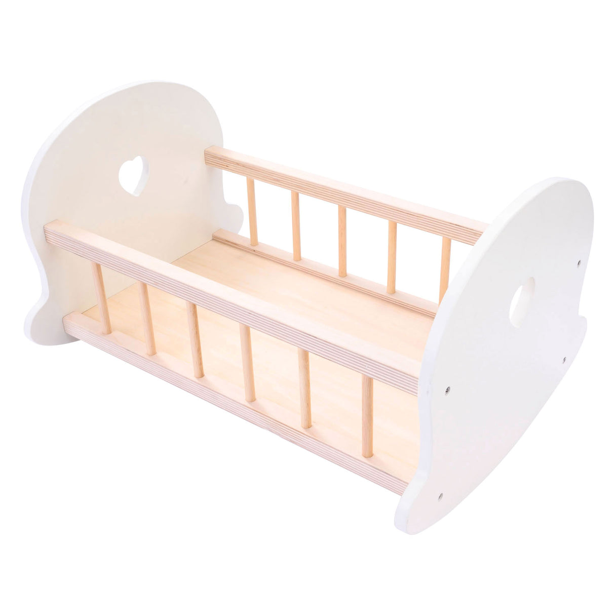 Berceau à bascule pour lit de poupée Longfield, rose blanc