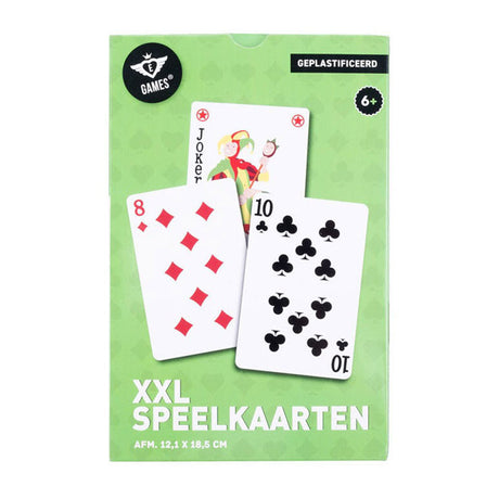 Cartes à jouer Longfield XXL 12,1 x 18,5 cm – Jeu de cartes en papier plastifié (54 cartes) – Jeu de cartes extra large pour jeux de société Jeu familial – Coeur d'ange