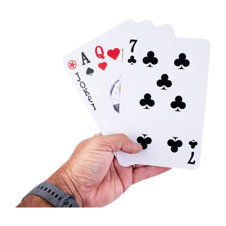 Cartes à jouer Longfield XXL 12,1 x 18,5 cm – Jeu de cartes en papier plastifié (54 cartes) – Jeu de cartes extra large pour jeux de société Jeu familial – Coeur d'ange