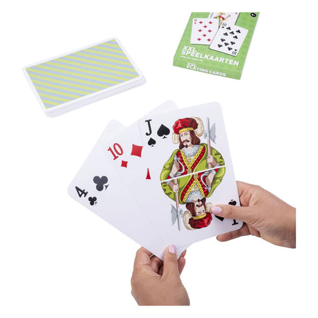 Cartes à jouer Longfield XXL 12,1 x 18,5 cm – Jeu de cartes en papier plastifié (54 cartes) – Jeu de cartes extra large pour jeux de société Jeu familial – Coeur d'ange