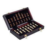 Jeu d'échecs Engelhart Deluxe pliable – Jeu d'échecs en bois de frêne – Échiquier luxueux marron 38 x 38 x 5,8 cm – pliable compact –